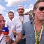 Hollywood star Brad Pitt awkwardly snubs Sky Sports presenter Martin Brundle during US Grand Prix grid walk