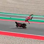 Horrifying moment Moto GP world champion thrown from bike then run over by TWO rivals before he’s rushed to hospital