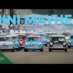 Opening lap mayhem in the all-Mini Goodwood Revival race