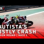 Bautista's DRAMATIC Aragon Race 1 crash when leading 💥 | #AragonWorldSBK