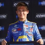 KNOXVILLE, IOWA – JUNE 18: Derek Kraus, driver of the #19 NAPA AutoCare Chevrolet, poses for a photo after winning pole position for the NASCAR Camping World Truck Series Clean Harbors 150 at Knoxville Raceway on June 18, 2022 in Knoxville, Iowa. (Photo by Kyle Rivas/Getty Images) | Getty Images