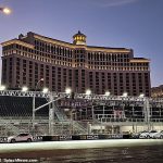 Grandstands and VIP boxes now dominate in front of the Bellagio and the hotel’s fountains