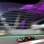 Max Verstappen on his way to a 12th pole position of the season in his Red Bull in Abu Dhabi.