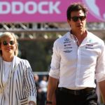 Susie Wolff (left) is director of F1 Academy, the series for aspiring female racing drivers, while husband Toto Wolff (right) is the team principal of the Mercedes F1 team