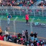 Terrifying footage showed several fans leaping over the barrier near the pit lane exit in Melbourne last year while others scaled the fence to watch the race from a dangerous height