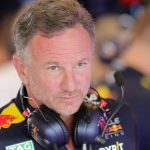 Christian Horner looks on during Red Bull’s practice session at the Abu Dhabi Grand Prix
