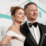 Geri Halliwell (left) will be on the grid during the Bahrain Grand Prix after jetting over from the UK to hold ‘crisis talks’ with her husband Christian Horner (right)