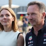 Christian Horner and his wife, Geri Halliwell-Horner, arrive before the Bahrain Grand Prix at Bahrain International Circuit in Sakhir on March 2.
