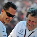 Schumacher is pictured next to long-term friend and former Mercedes boss Norbert Haug in 2010