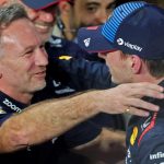 Red Bull driver Max Verstappen (right) celebrates his win in Saudi Arabia with team principal Christian Horner
