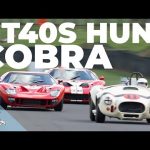 A battle for the ages | 2 Ford GT40s hunt down 7.0-litre Cobra around Goodwood