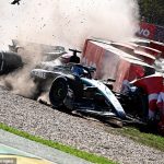 George Russell crashed out of the Australian Grand Prix on lap 57 when chasing Fernando Alonso
