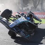 George Russell crashed out of the Australian Grand Prix in the final lap