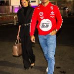 Donaldson was first romantically linked to Sainz when they were spotted in Italy in June 2023, with the pair stepping out in front of the cameras at last year’s Las Vegas GP (pictured)